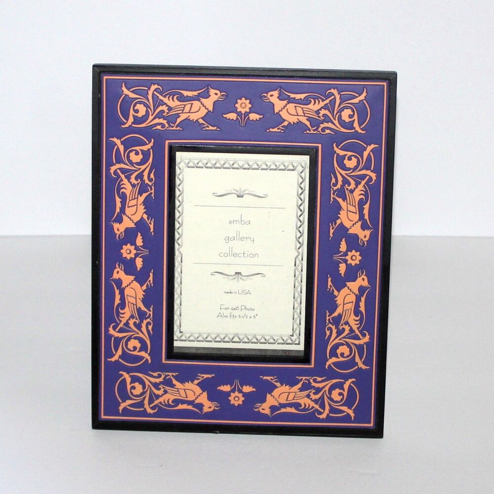 Mba Gallery Collection Photo Frame blue yellow bird mythological 4 x 6 medieval